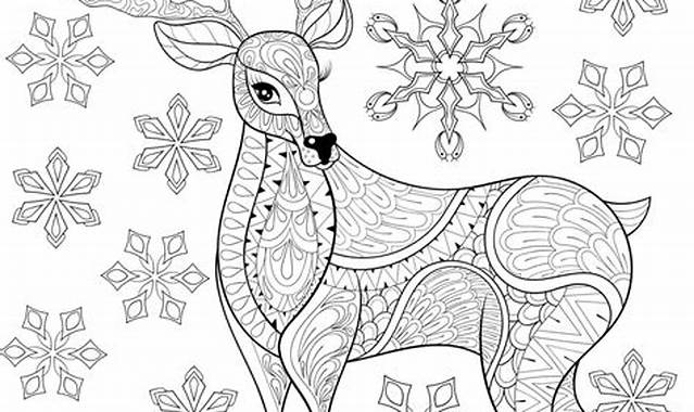 9 Coloriage magique de Noël avec des rennes