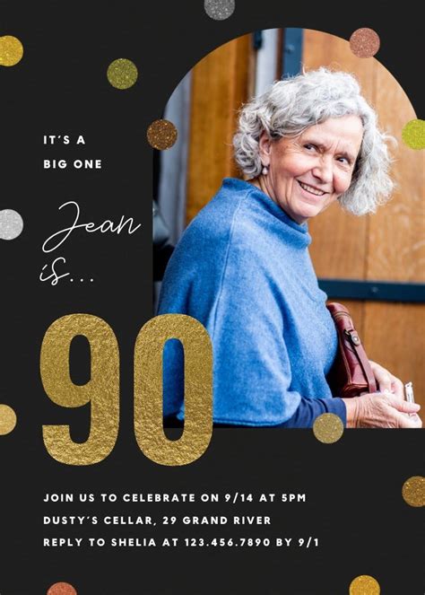 90th Birthday Invitations Templates Free