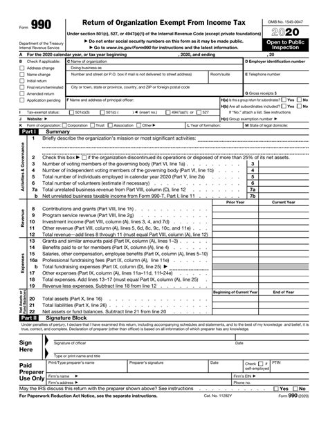 990 Tax Return Template
