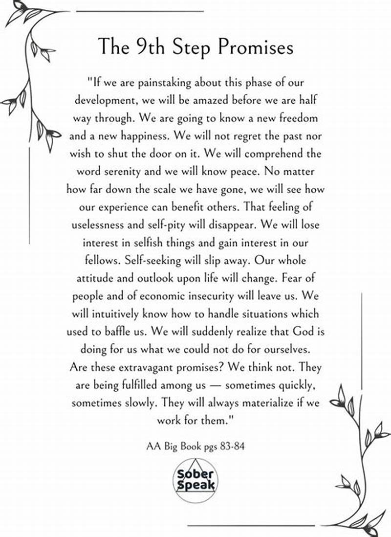 9th Step Promises Printable