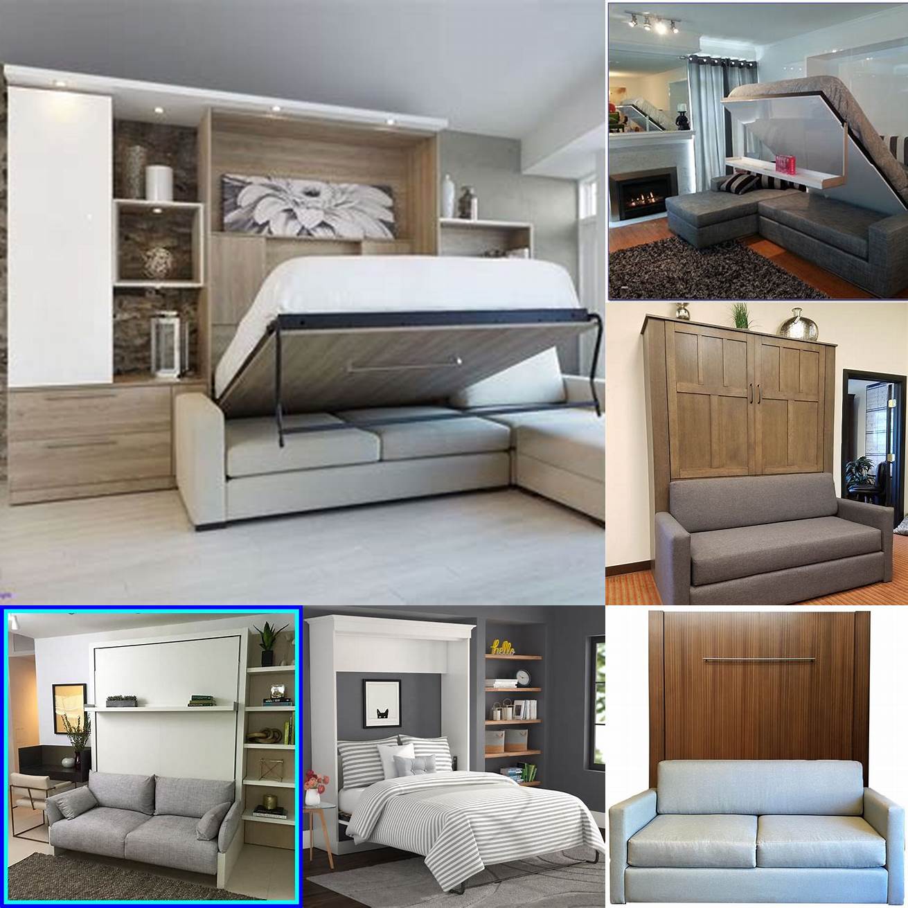 A Murphy bed with couch is a great option for basement apartments