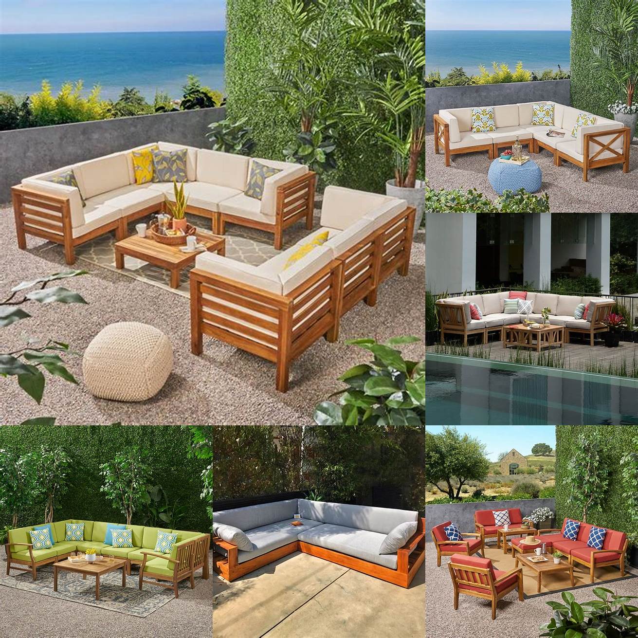 A Photo of Teak Sectional Patio Furniture
