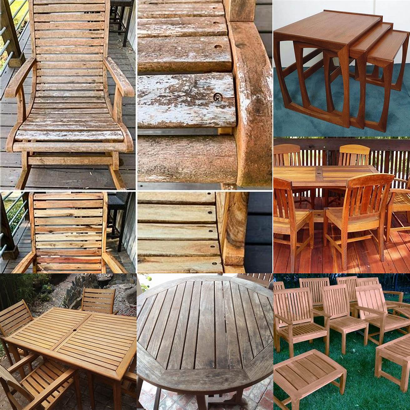 A Picture Of Teak Furniture After Many Years Of Use