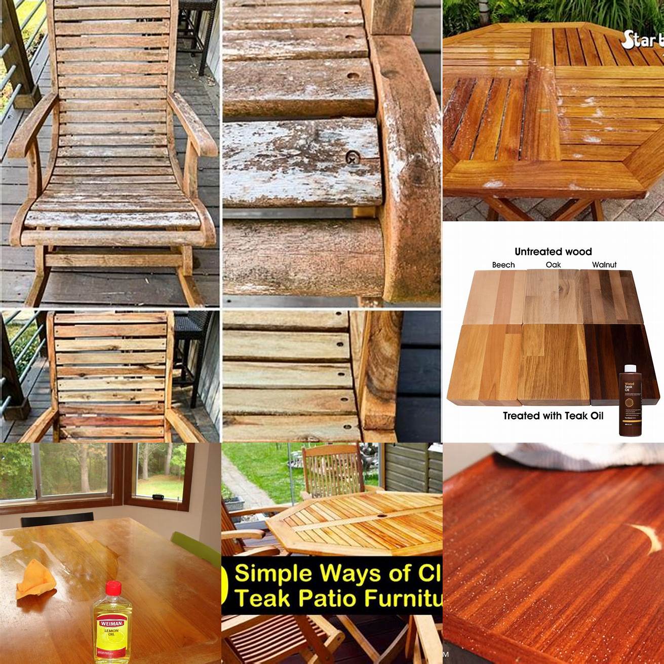 A Picture Of Teak Furniture After Oiling