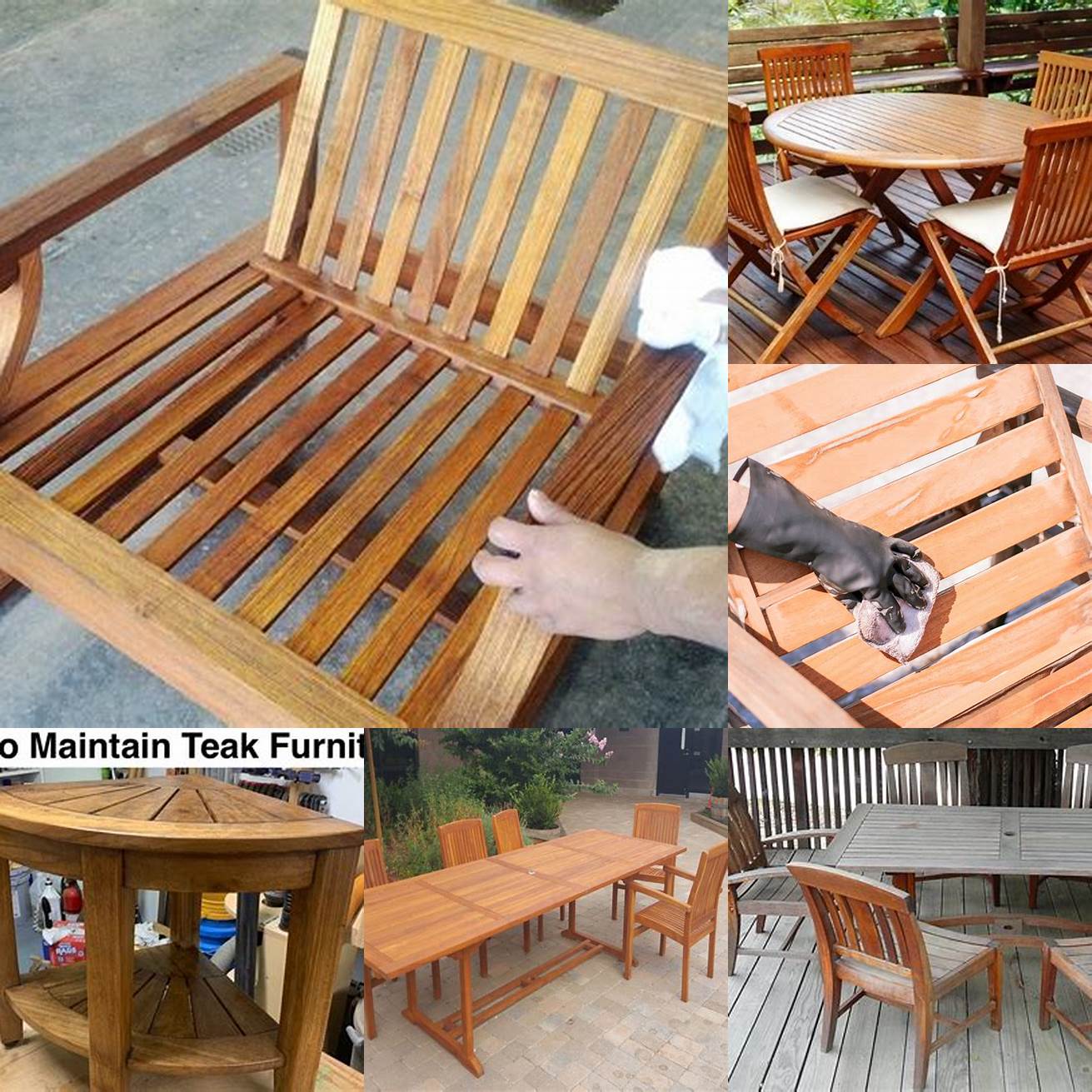 A Picture of Teak Furniture Being Maintained