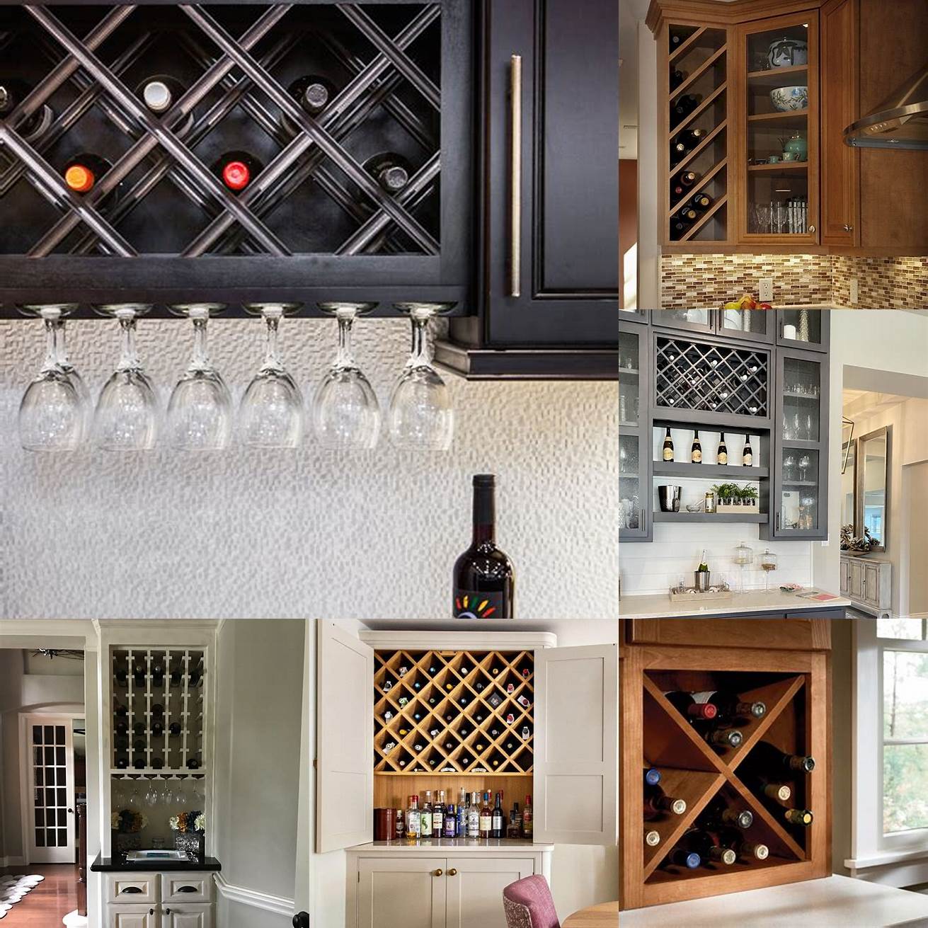 A Sears kitchen cabinet with a built-in wine rack is perfect for wine enthusiasts