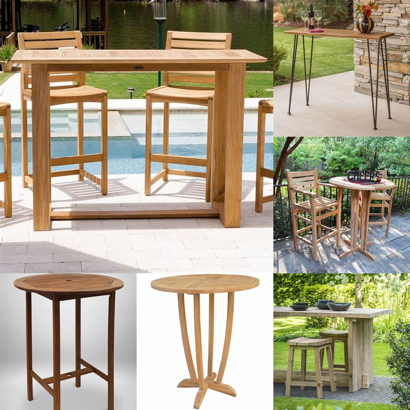 A Wood Teak Bar Table