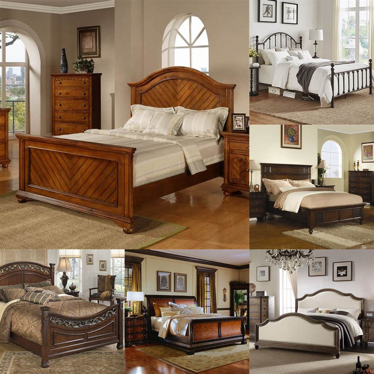A bed frame in a classic style