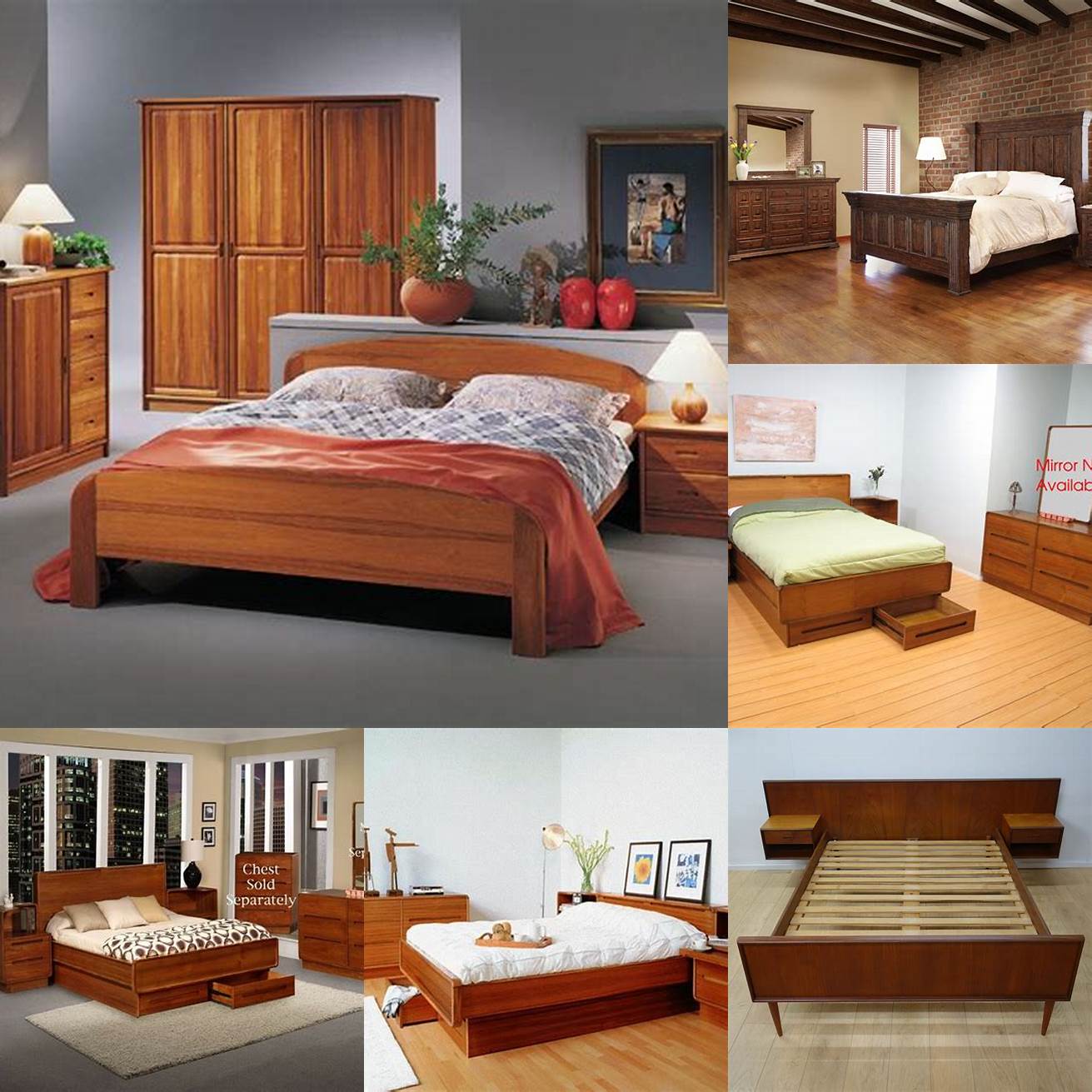 A bedroom set made from terra teak