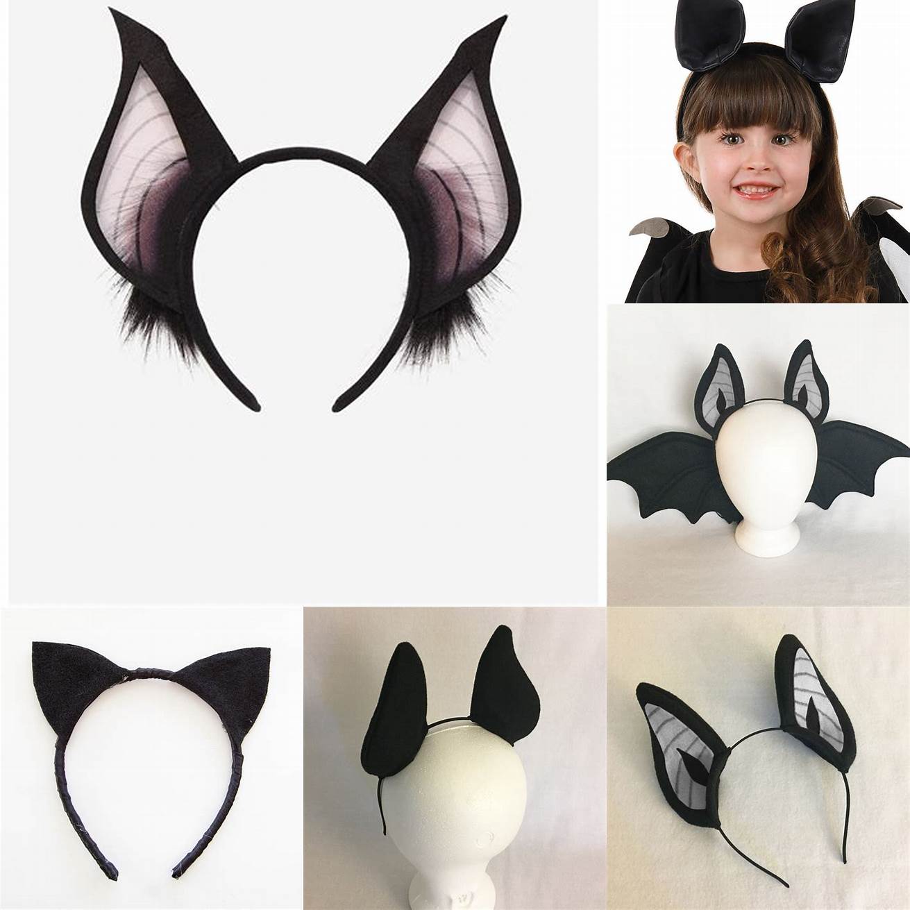 A black bat ear headpiece