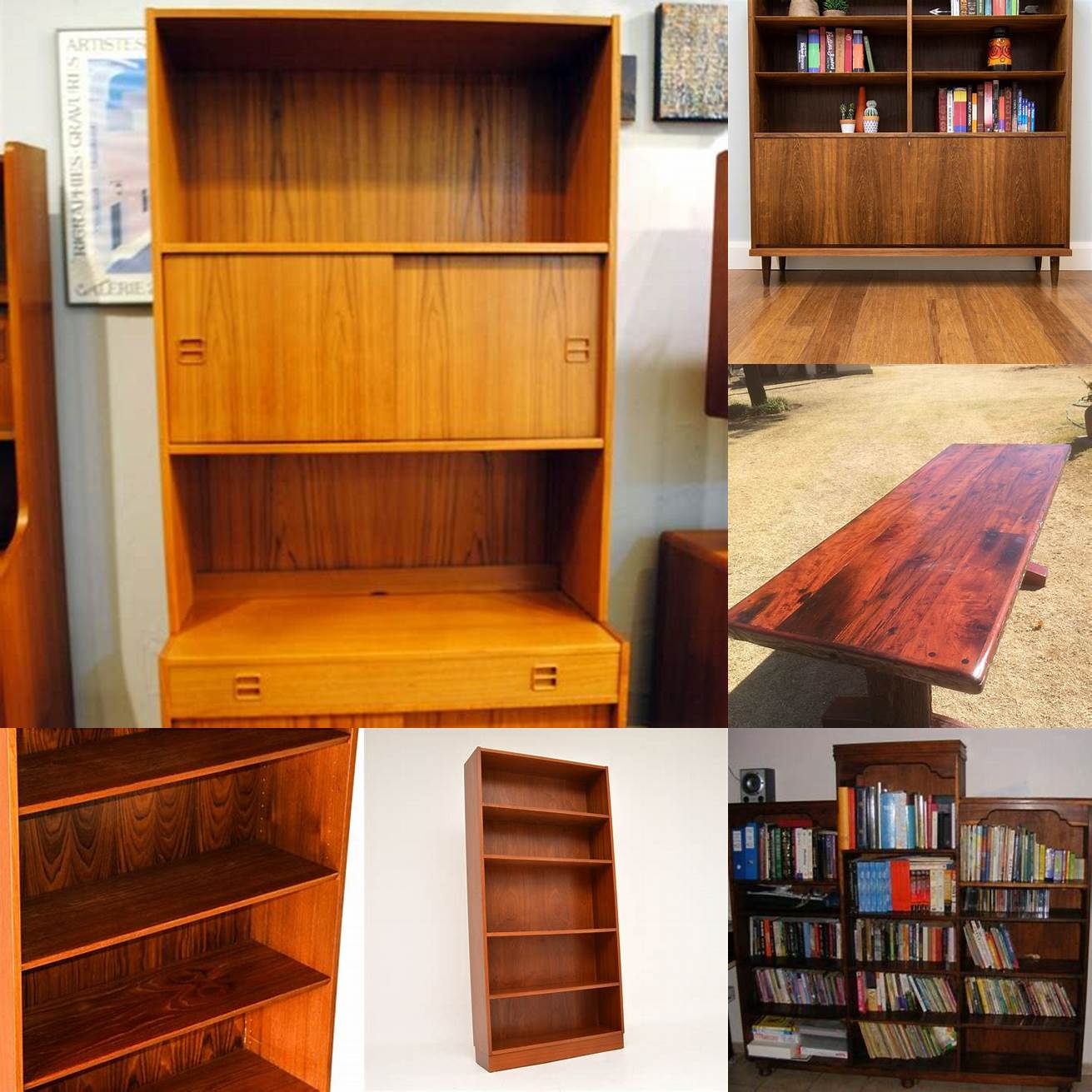 A bookshelf made of Rhodesian teak