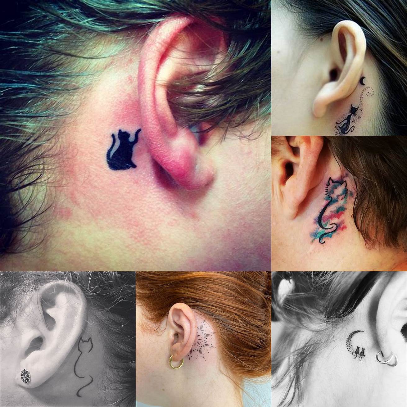 A cat behind the ear tattoo is a great way to express your personality