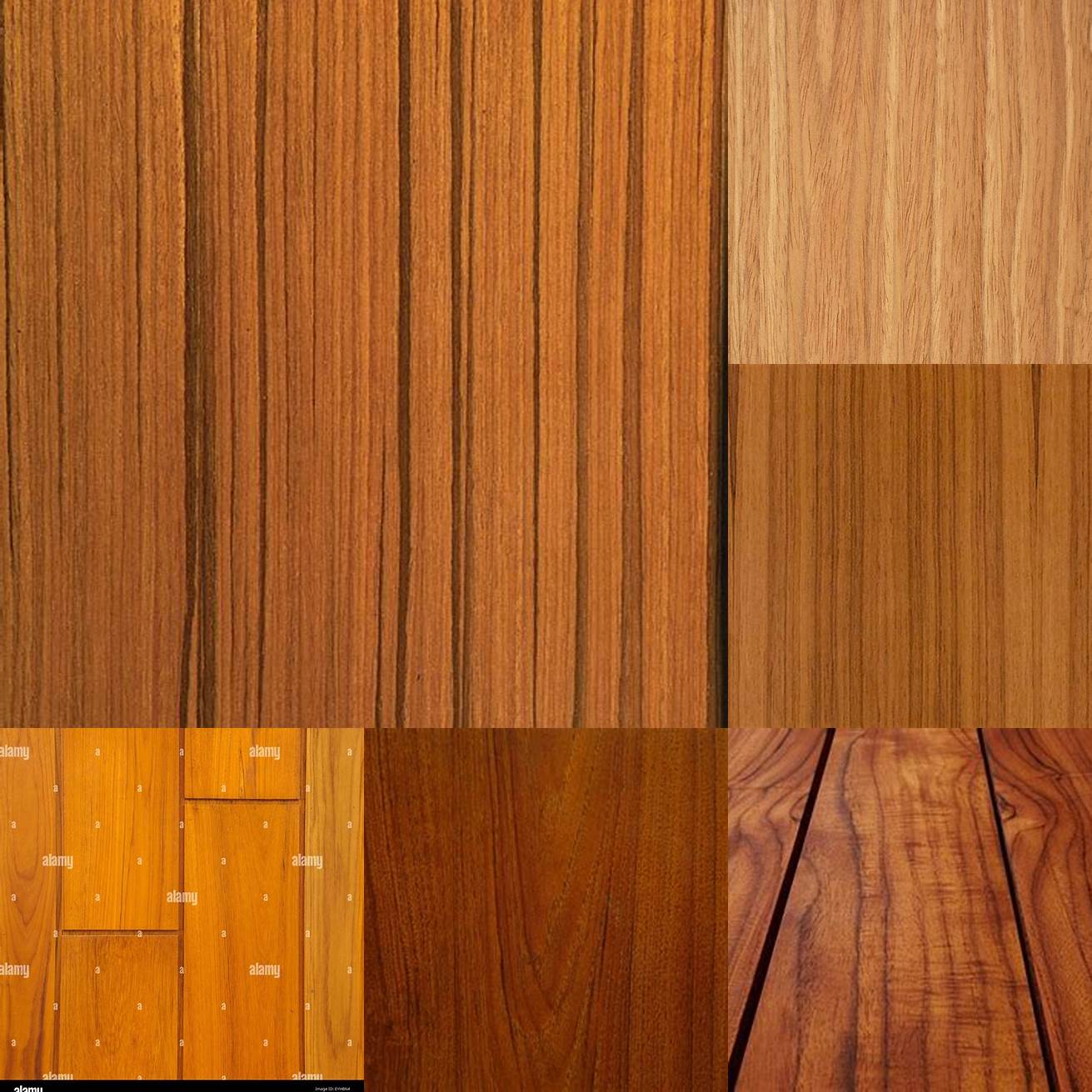 A close-up of a teak furnitures grain pattern