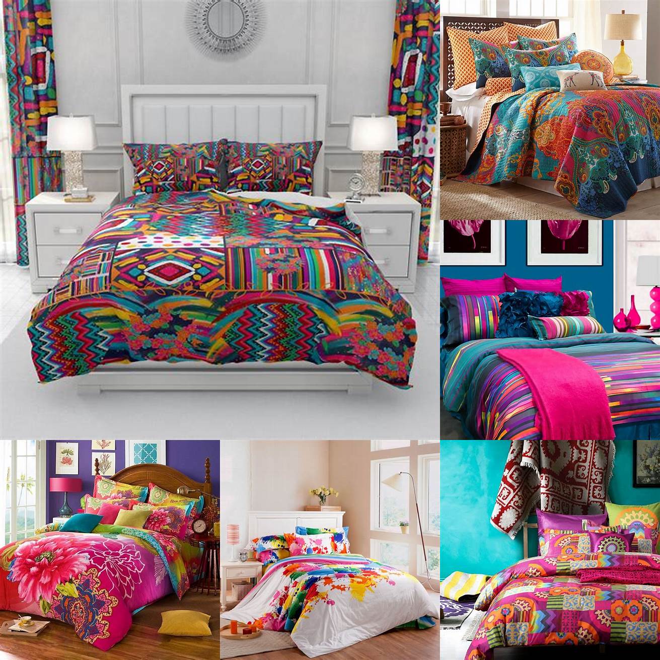 A colorful bed set for your bedroom