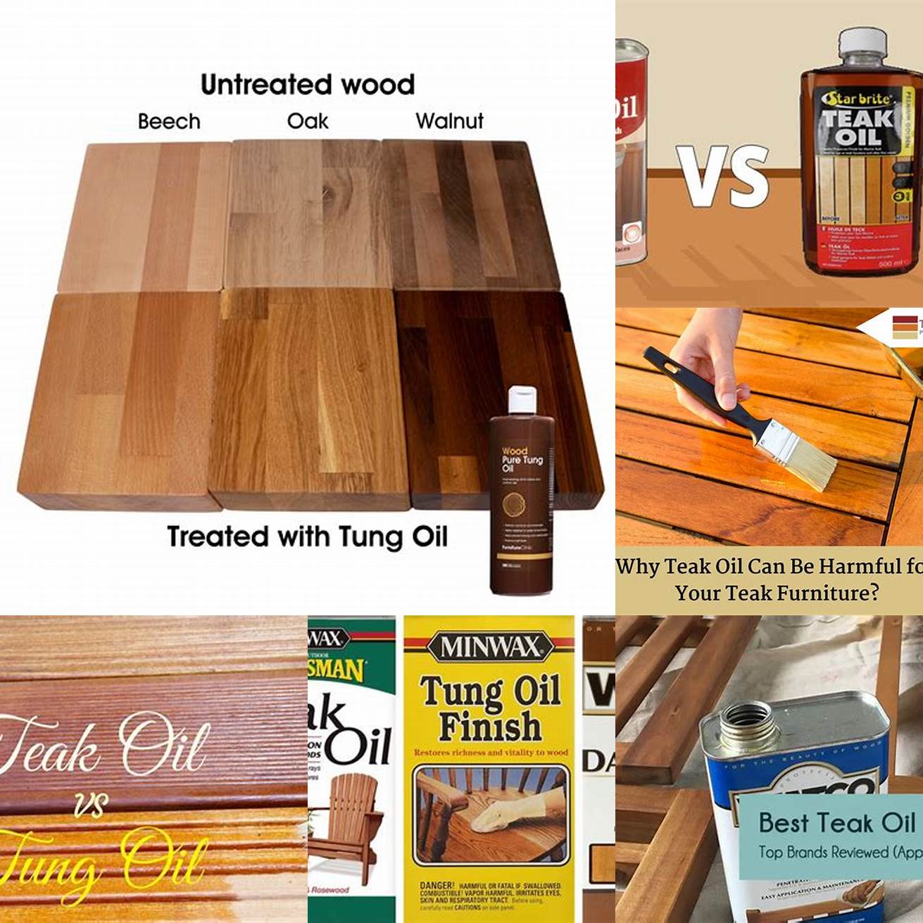 A comparison between teak oil and finishing oil
