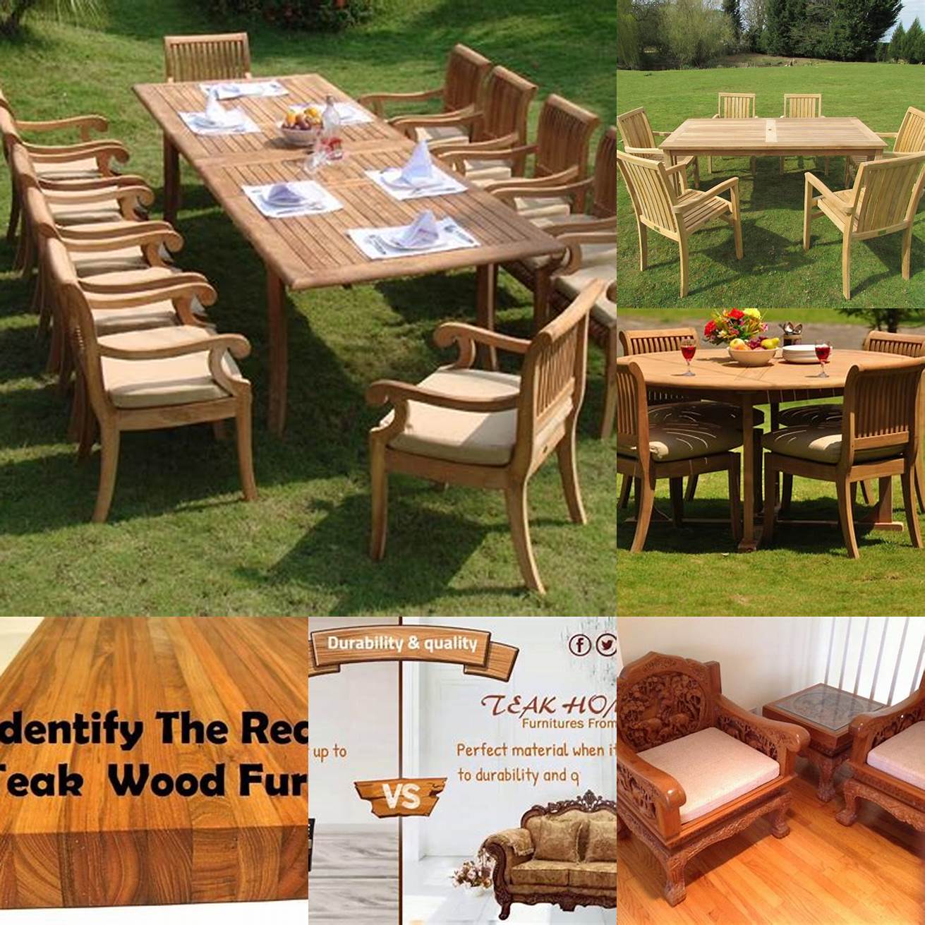 A comparison of different teak furniture styles