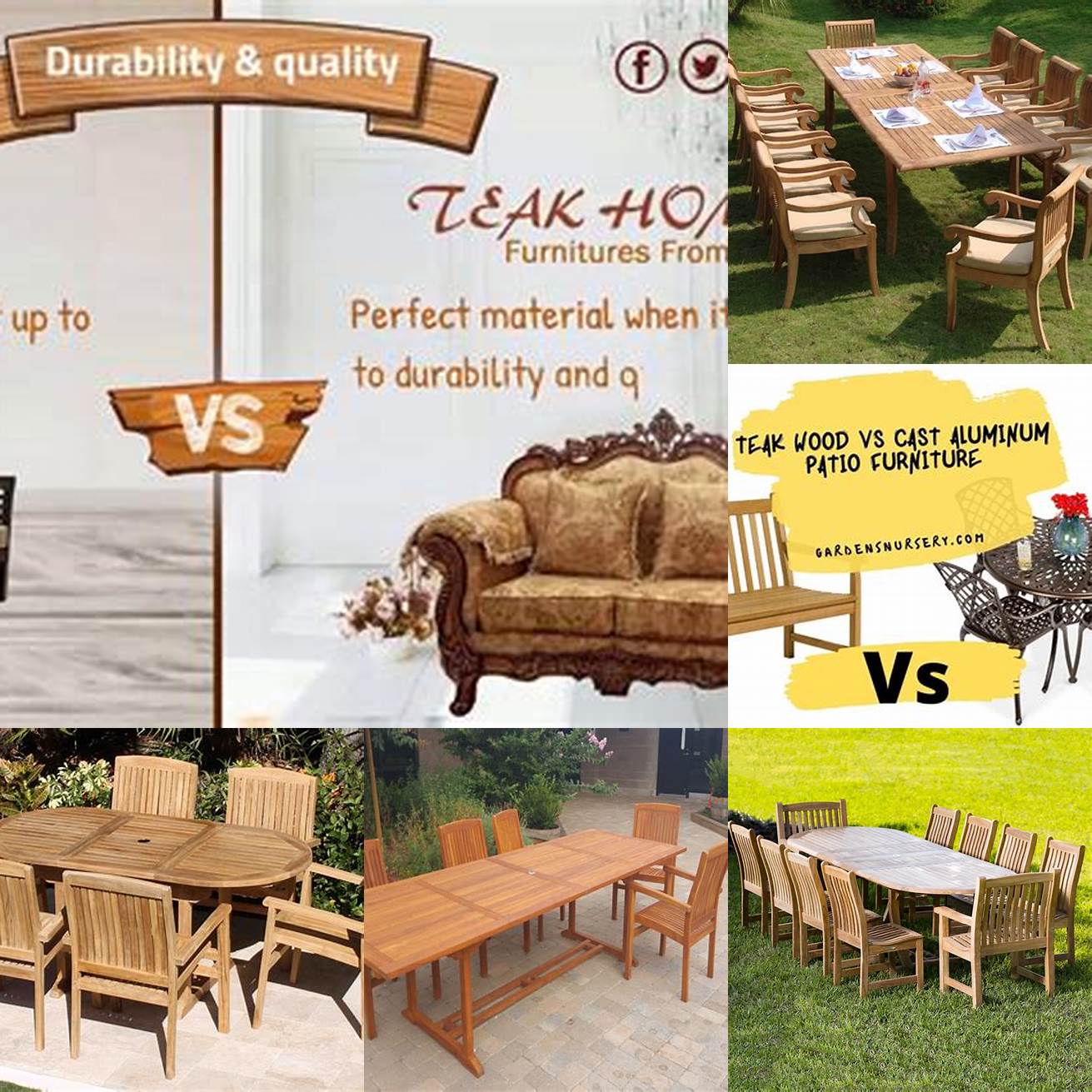 A comparison of teak furniture and other furniture