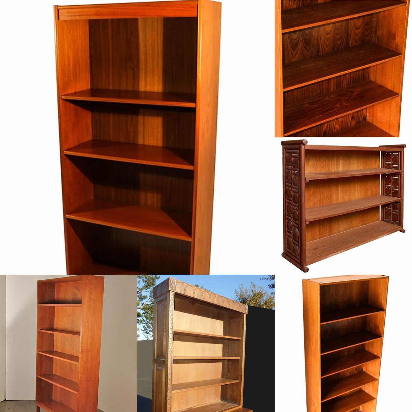 A contemporary teak bookcase