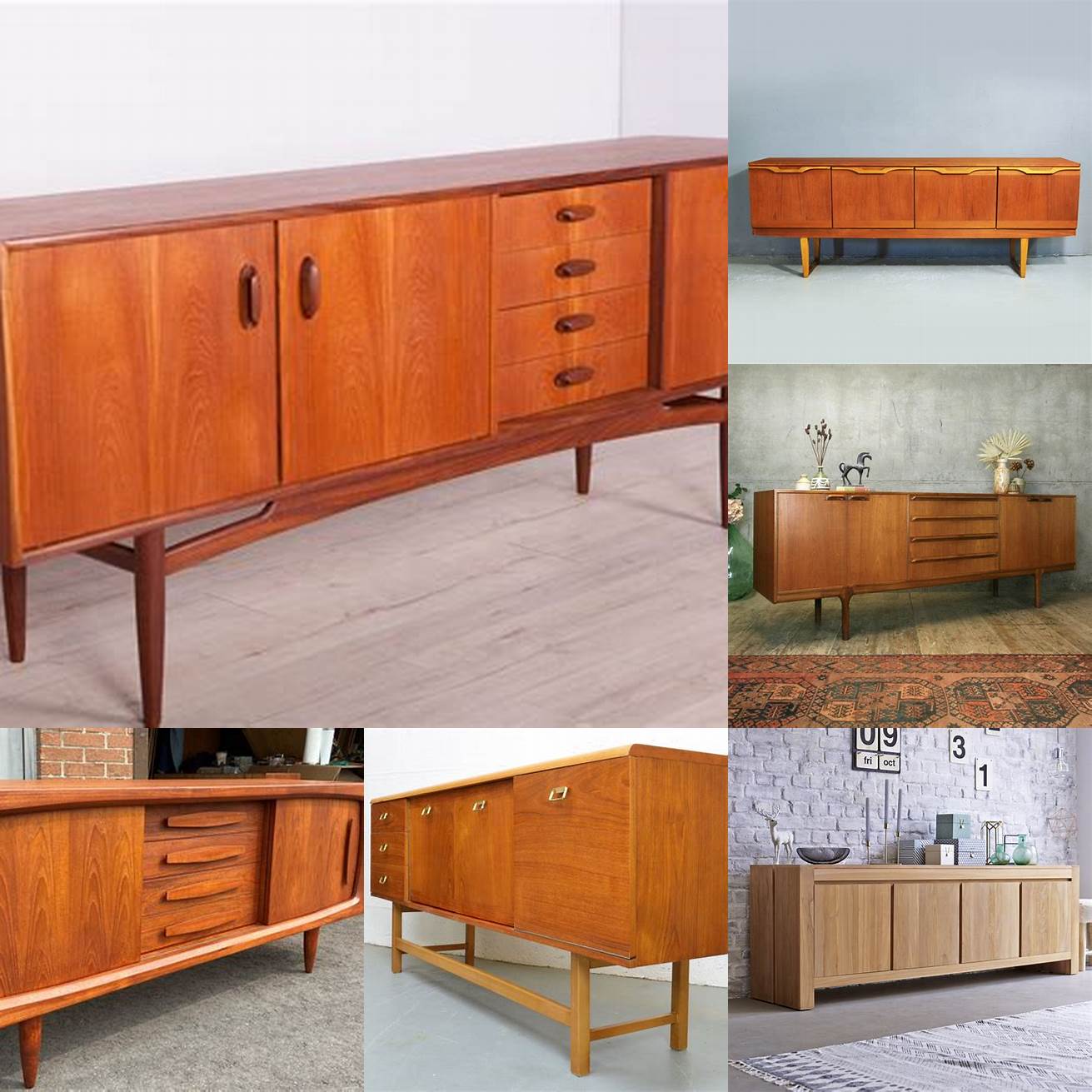 A contemporary teak sideboard