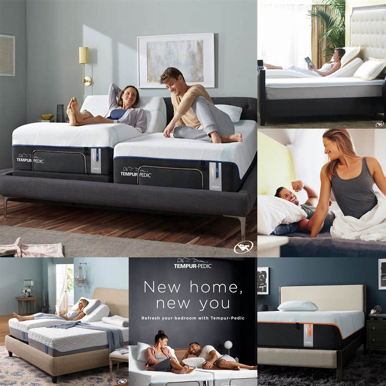 A couple waking up refreshed in a Smart Tempurpedic Bed