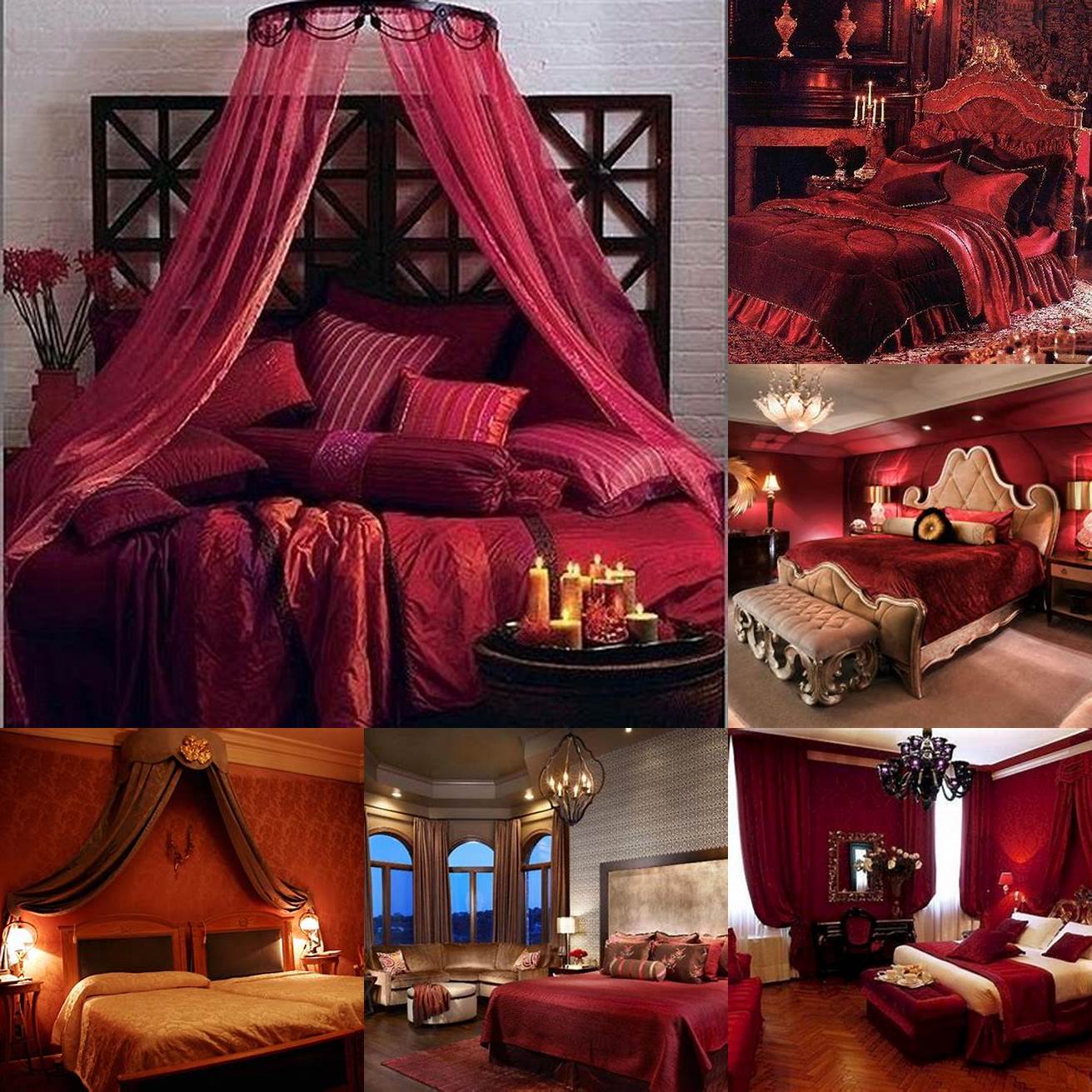 A deep red bedroom can create a romantic and intimate atmosphere