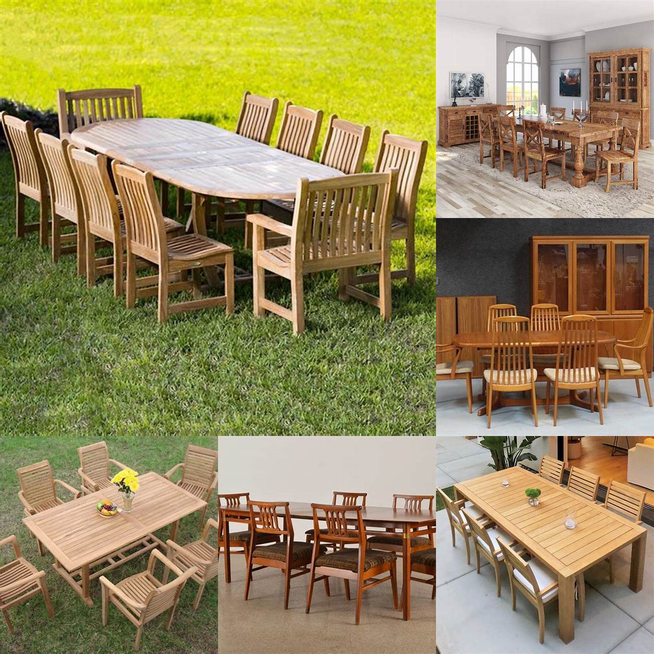 A dining room set made from terra teak