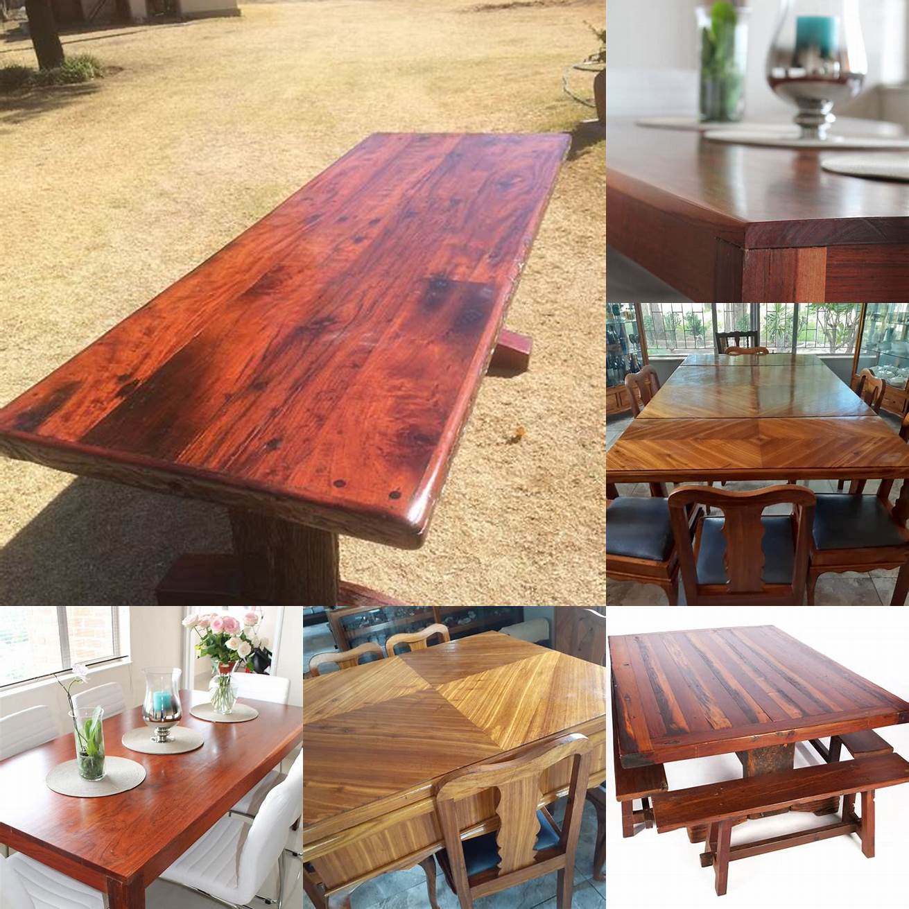 A dining table made of Rhodesian teak
