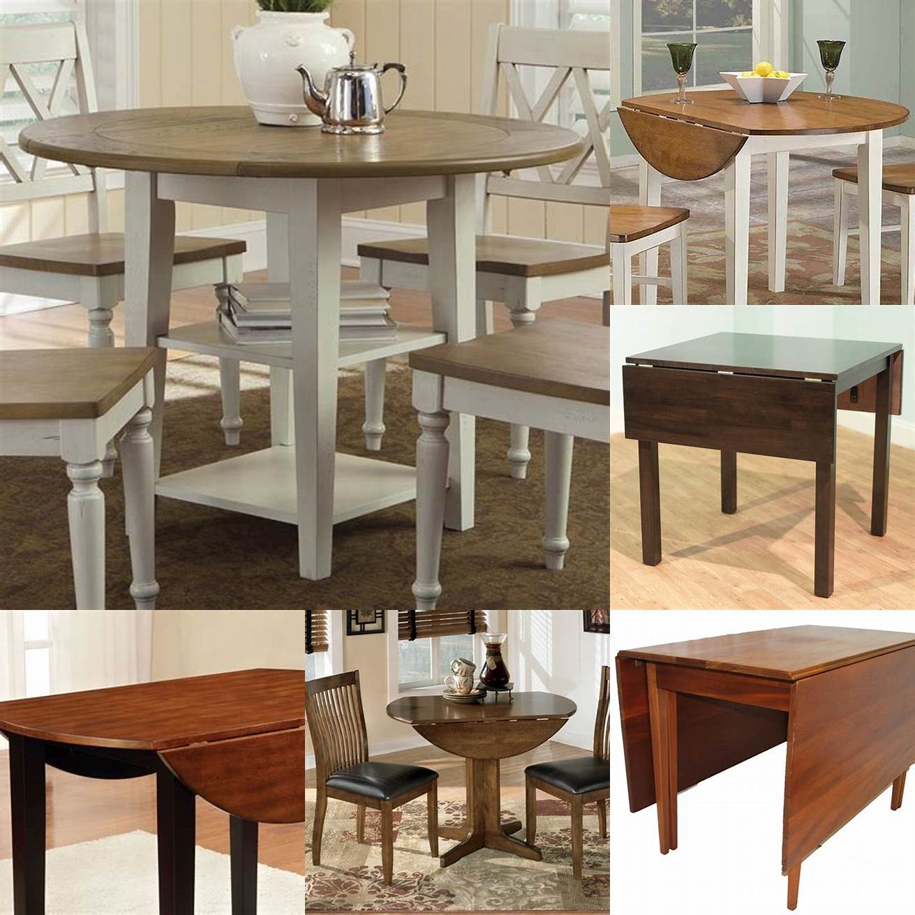 A drop-leaf table is a great option for those who need a dining table but dont have the space for a full-sized one