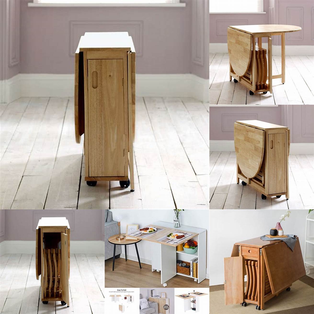A folding table is perfect for small spaces as it can be easily stored when not in use