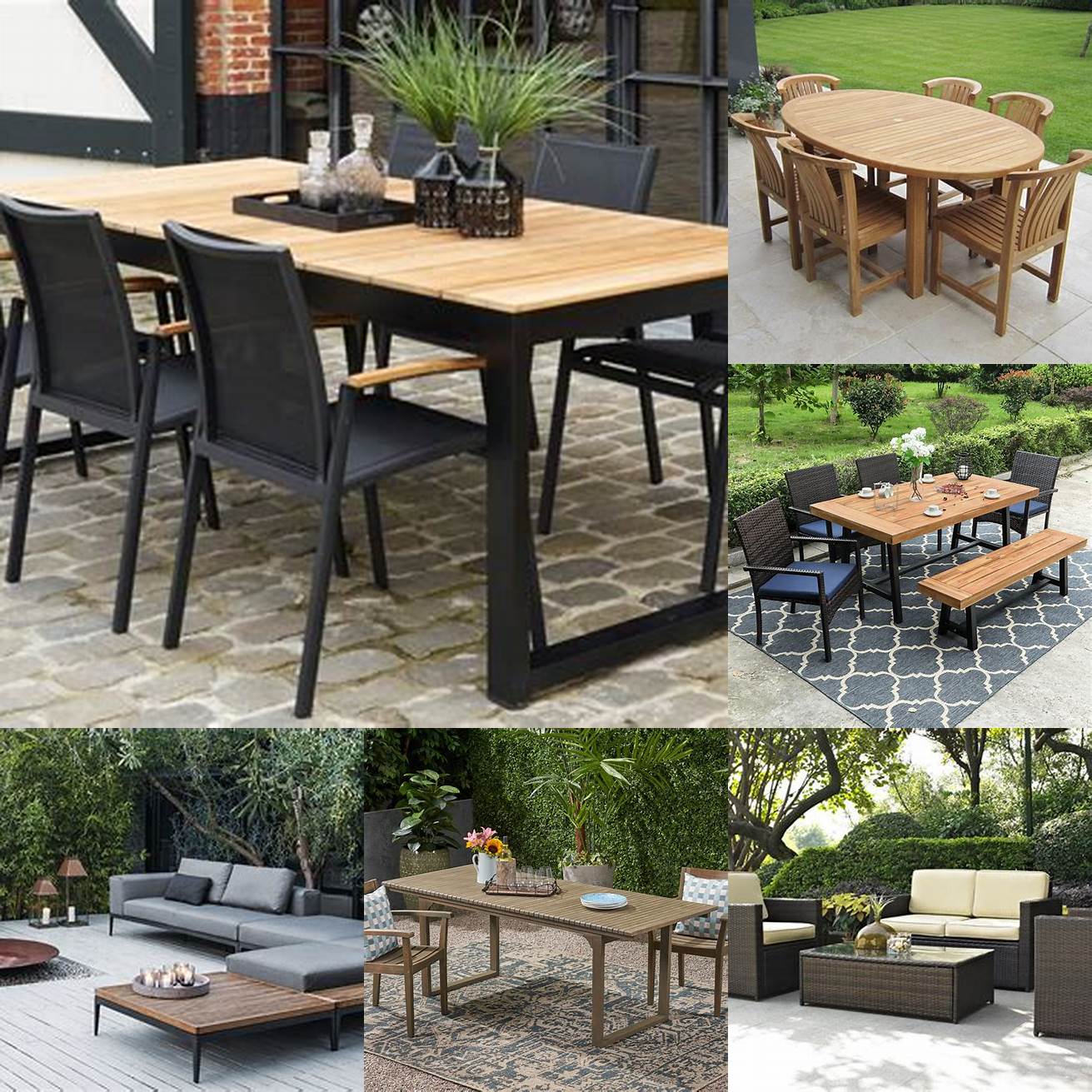 A garden table with a contemporary design