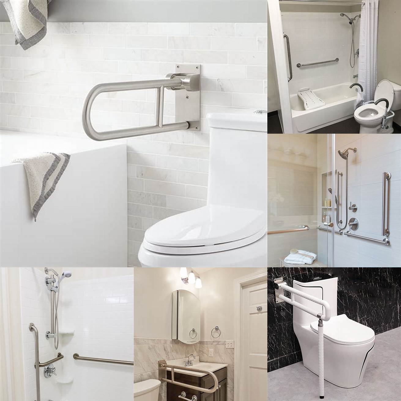 A handicap bathroom vanity with built-in grab bars for added safety