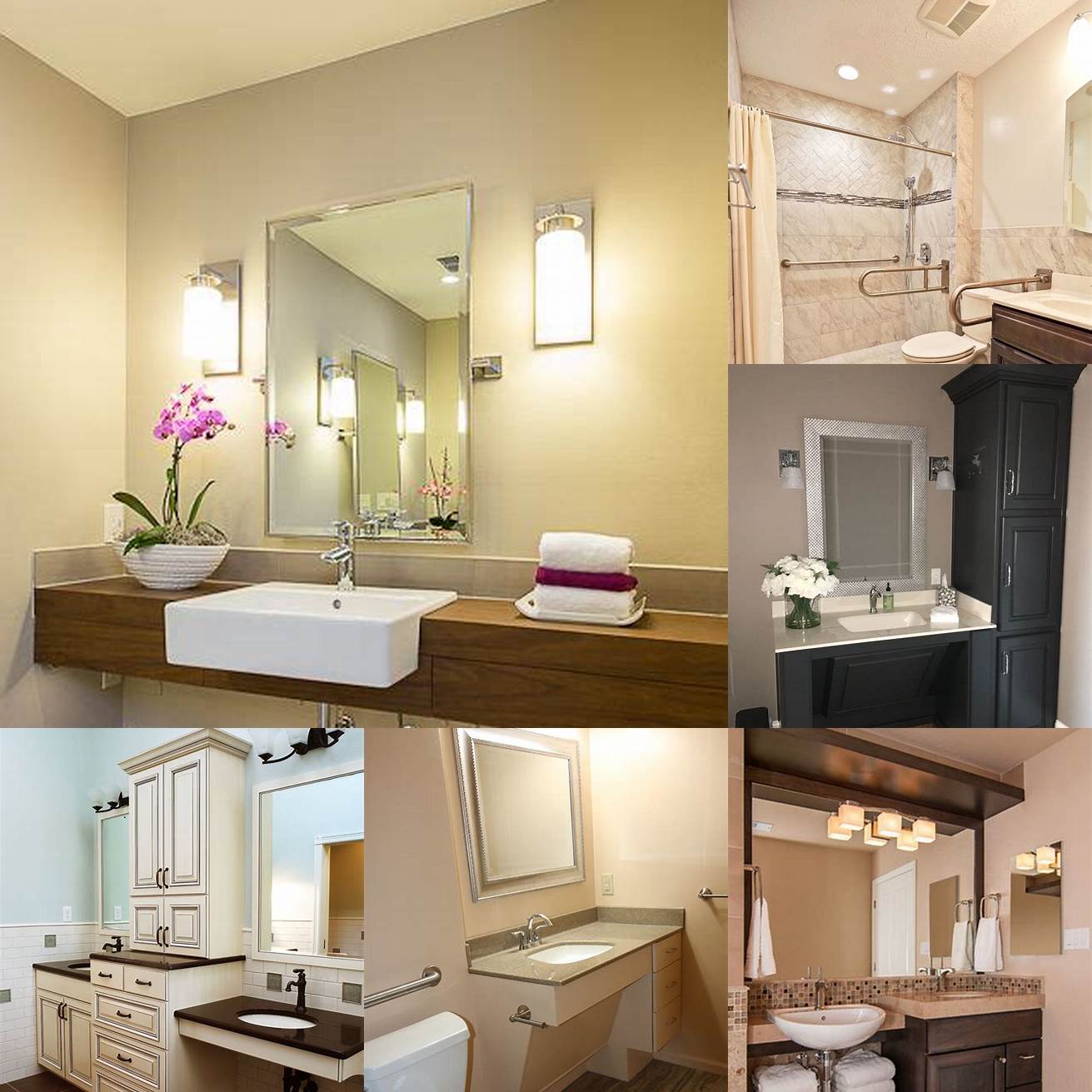 A handicap bathroom vanity with simple and modern design
