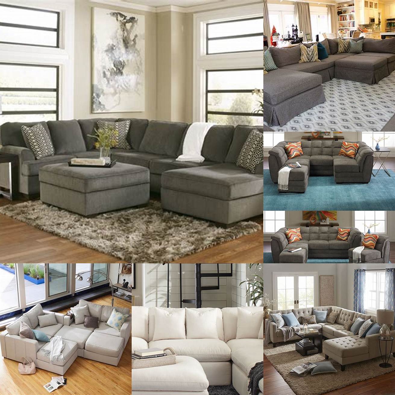 A large armless sectional can be configured in a variety of ways to create a custom seating arrangement