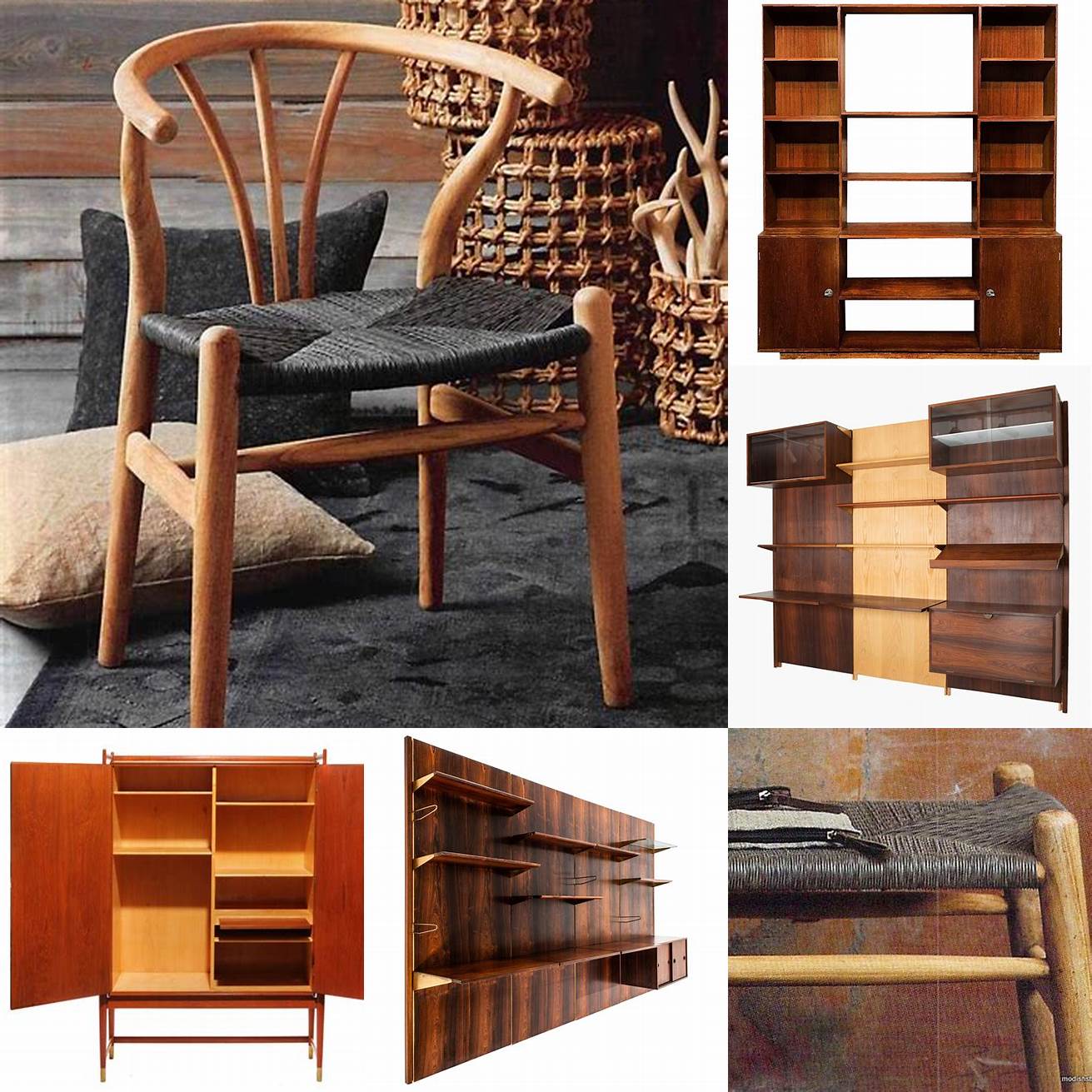 A library with Roost Finn Teak Furniture