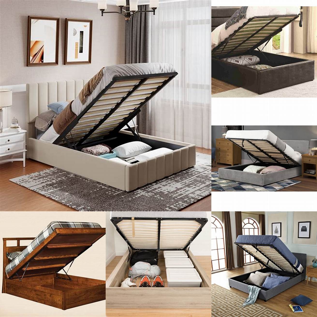 A lift-up platform bed with storage