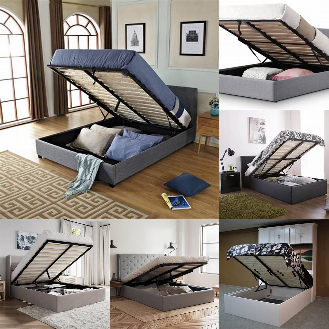 A lift-up storage bed