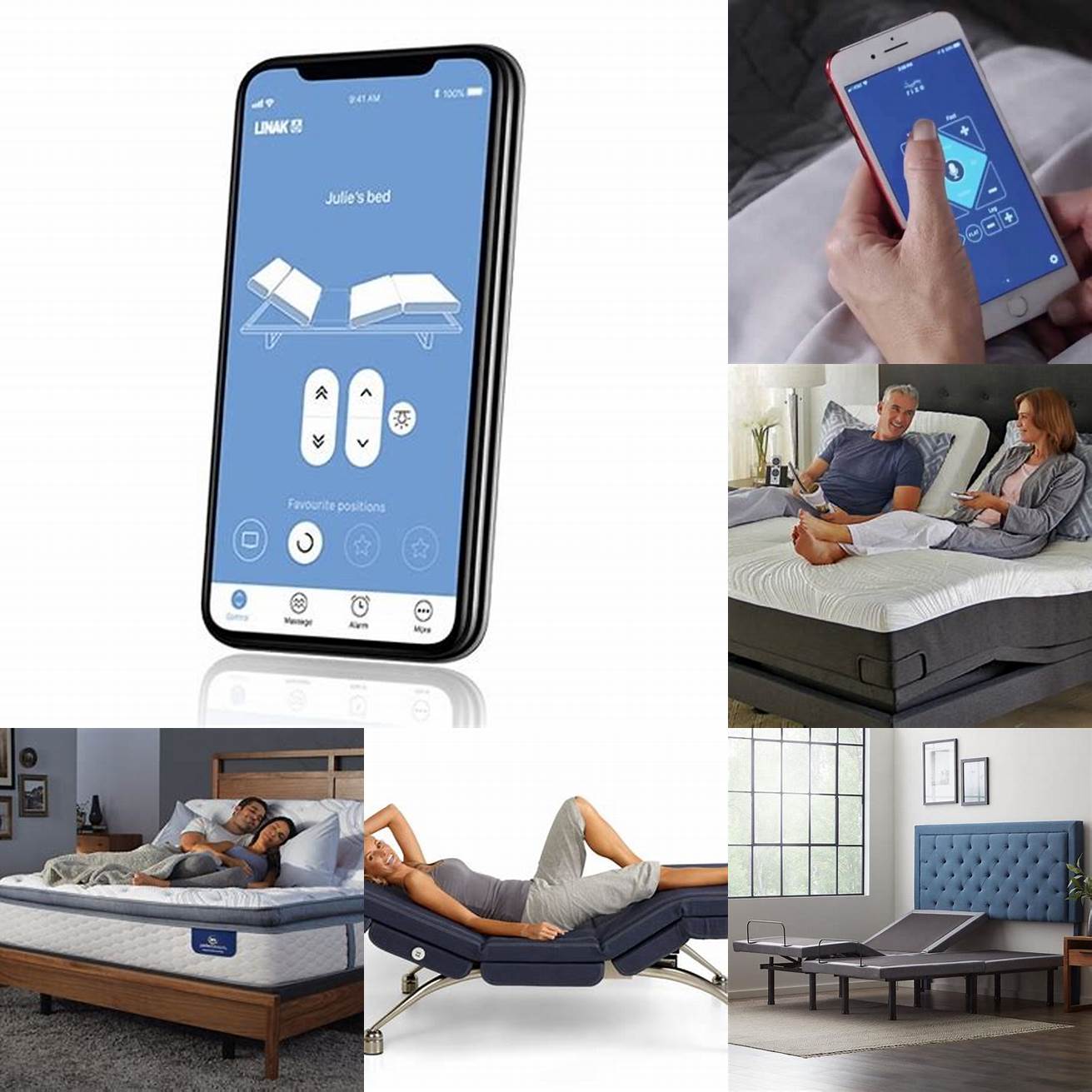A person adjusting the beds settings on the mobile app