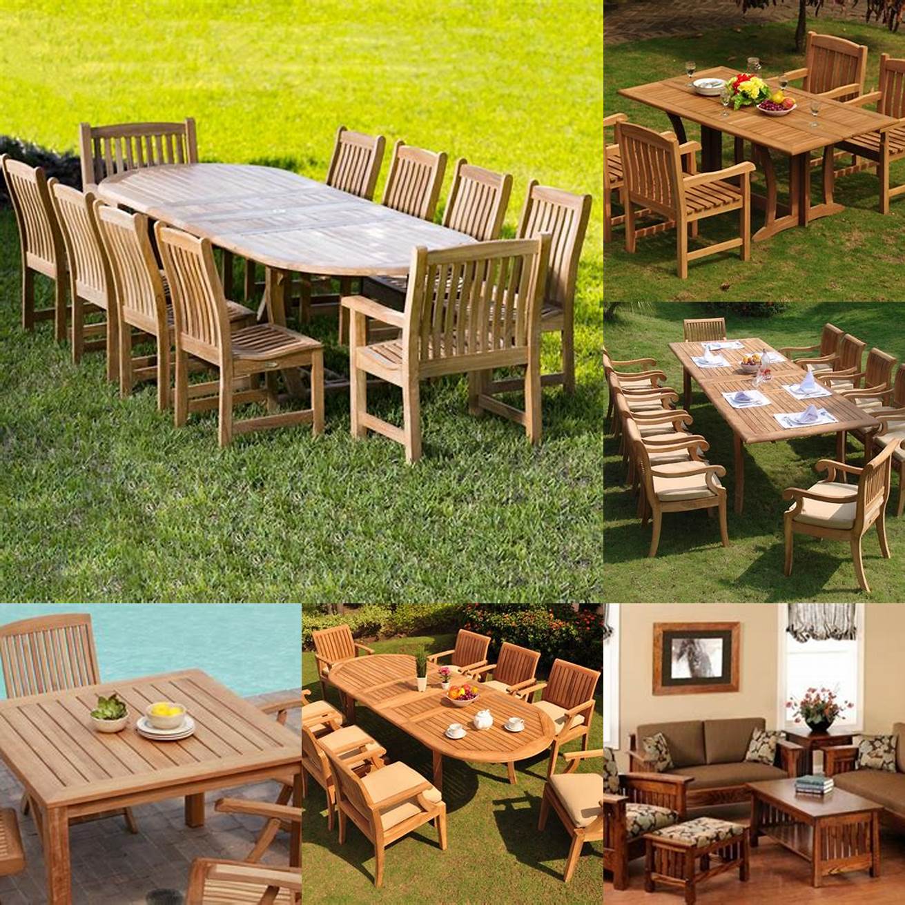 A person comparing teak furniture to other furniture