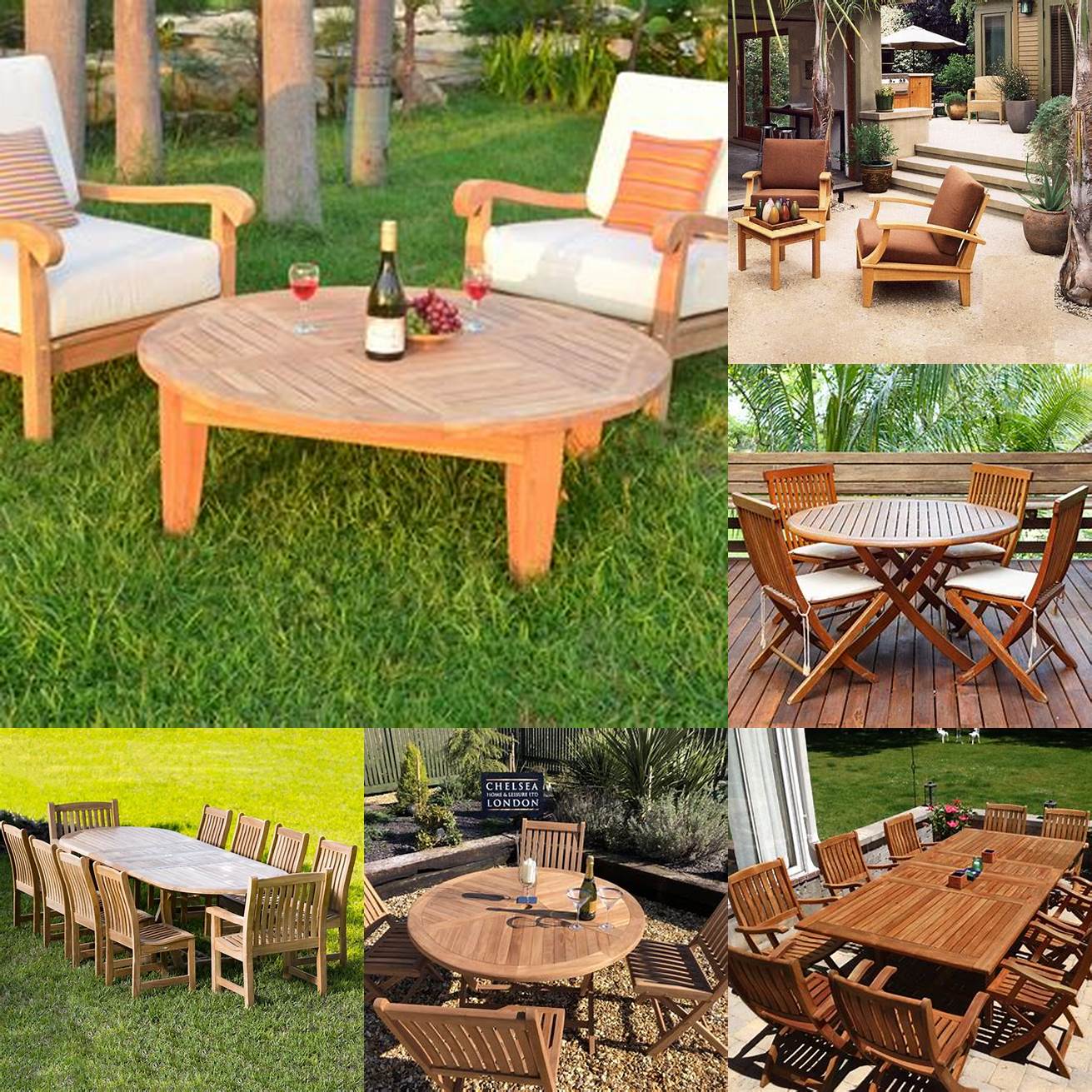 A person using teak furniture in their outdoor space