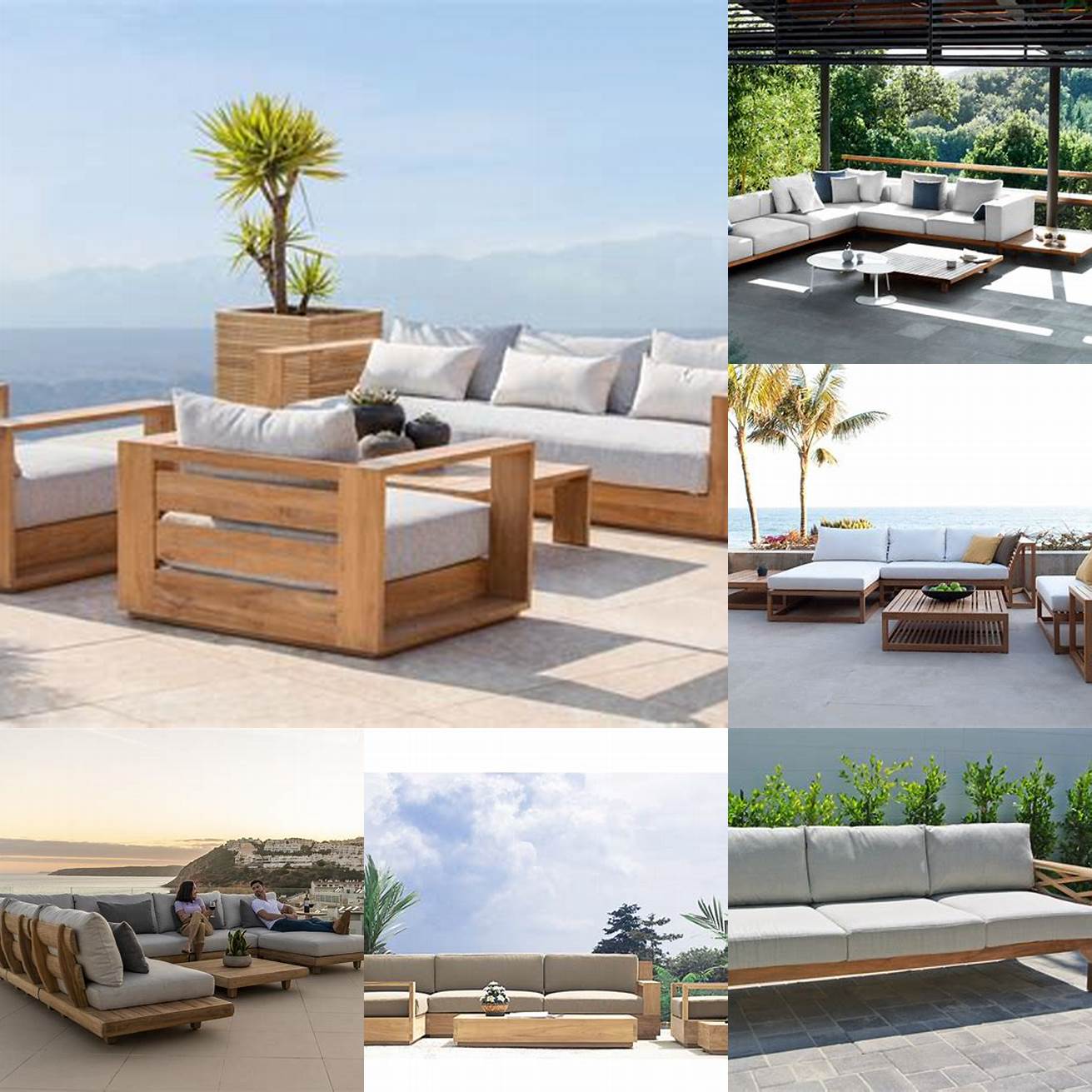 A picture of RHF Divano Teak furniture in a modern outdoor space