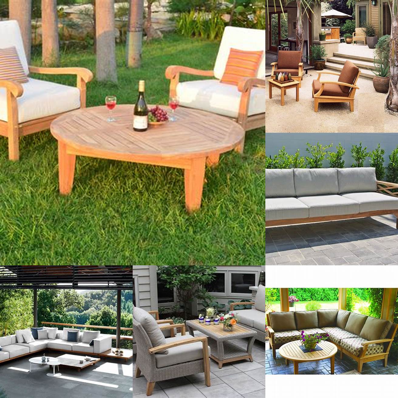 A picture of RHF Divano Teak furniture in a traditional outdoor space