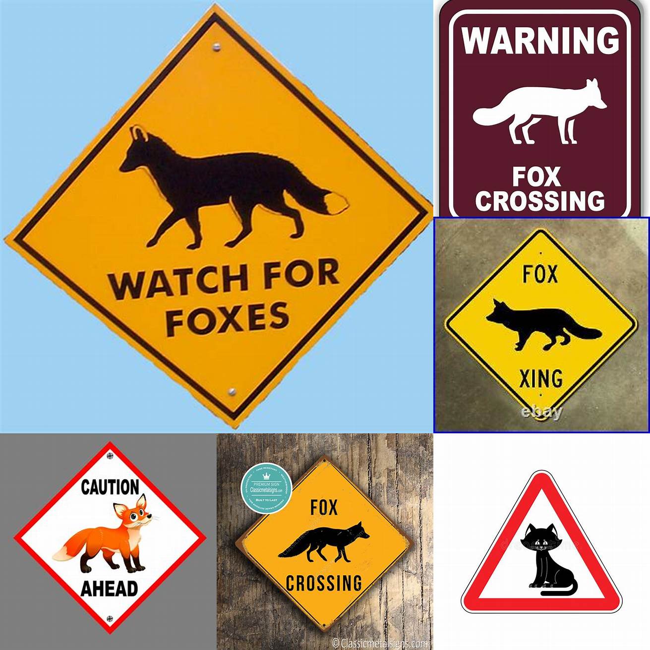 A picture of a fox warning sign