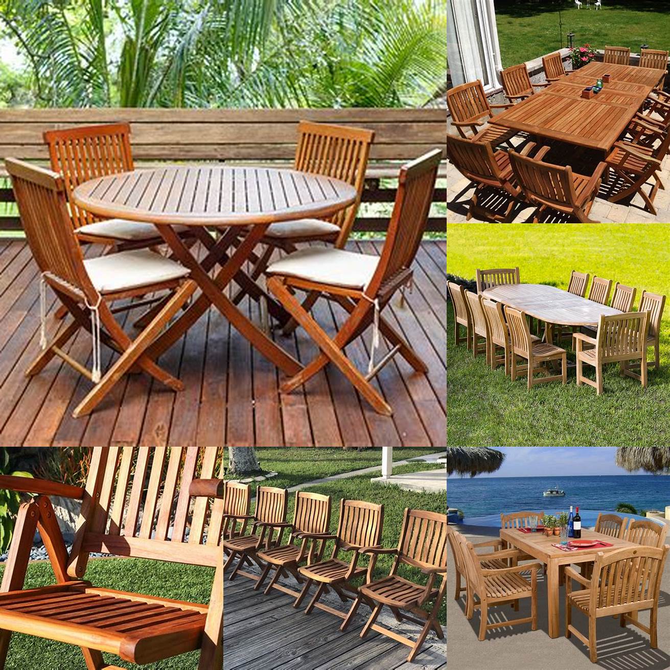 A picture of a person using teak deck furniture
