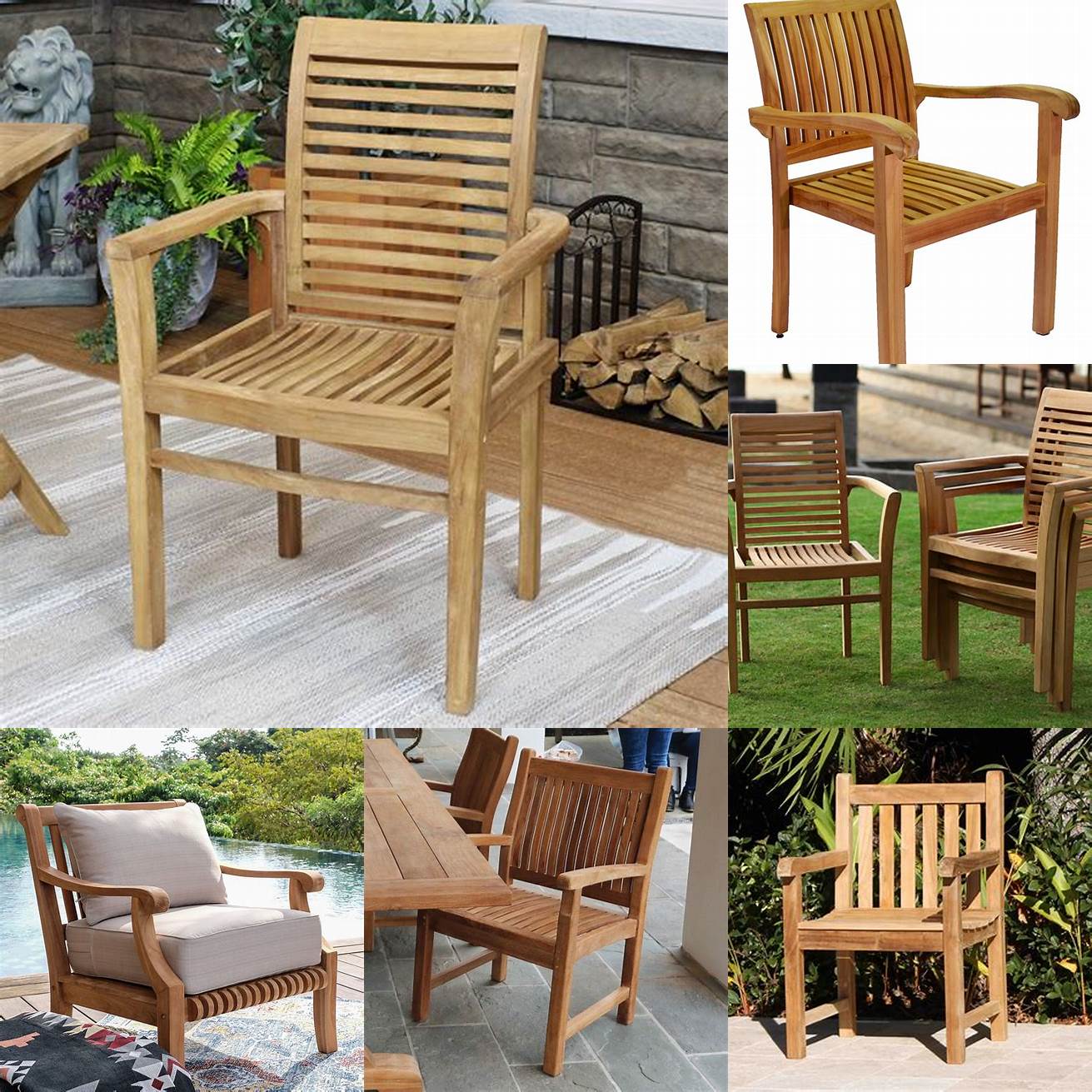 A picture of a teak armchair