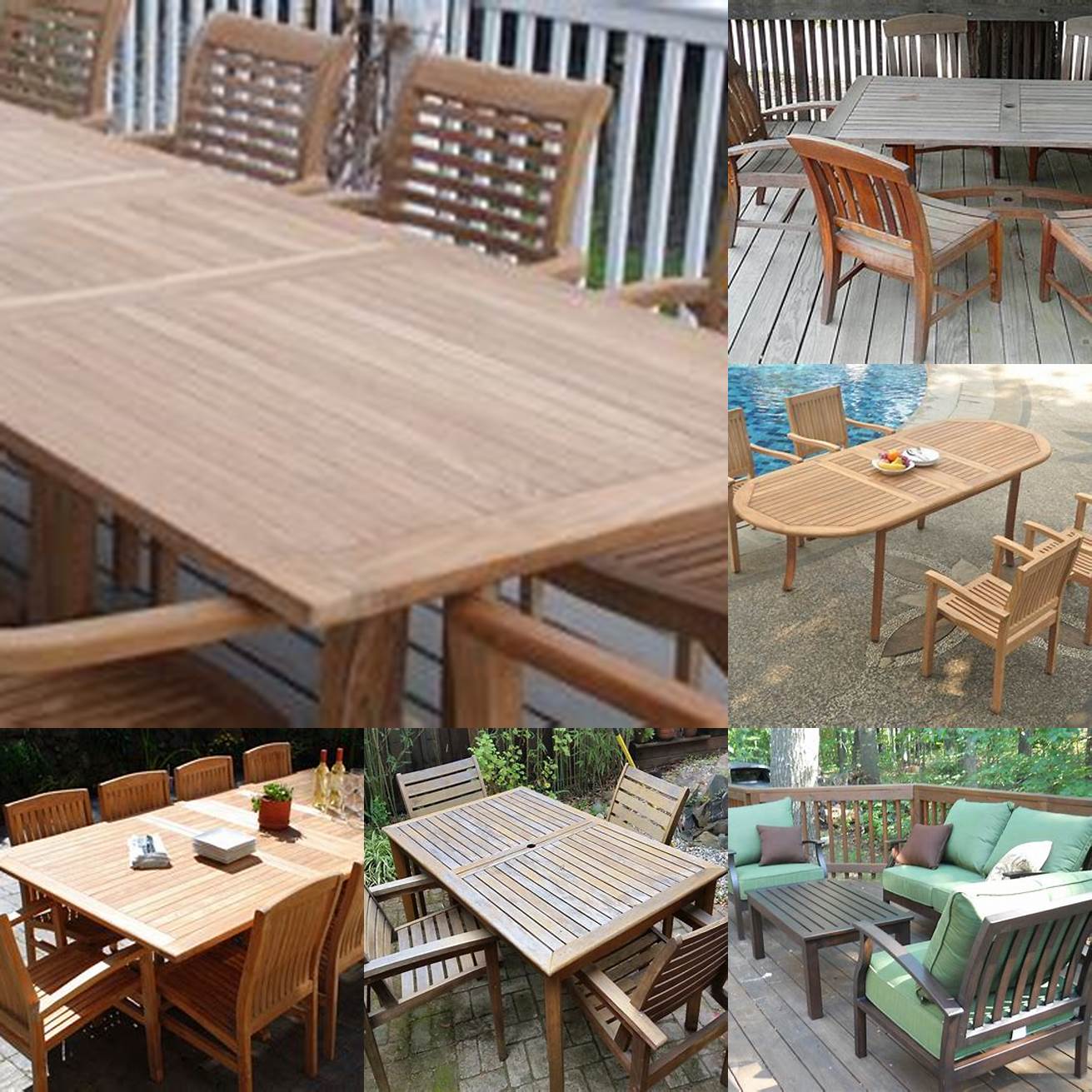 A picture of plantation teak furniture being used on a deck