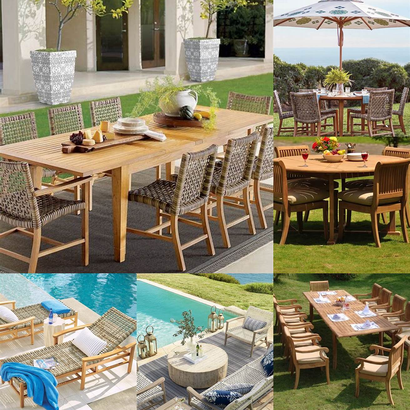 A picture of teak furniture in different climates