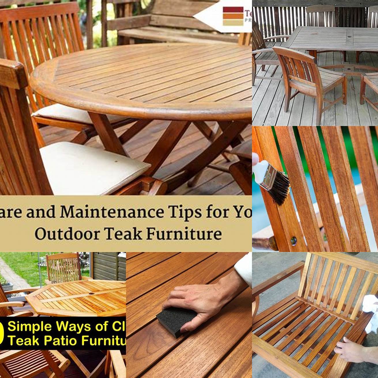 A picture of teak furniture maintenance tips
