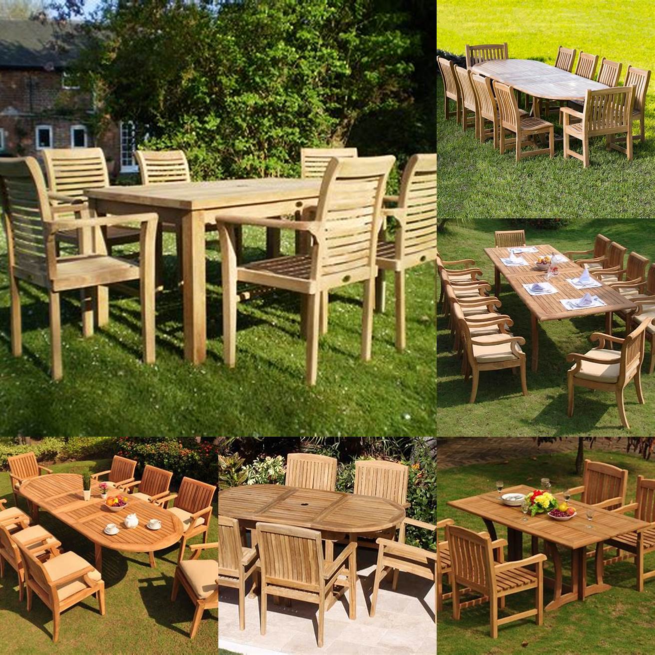 A picture of teak outdoor furniture