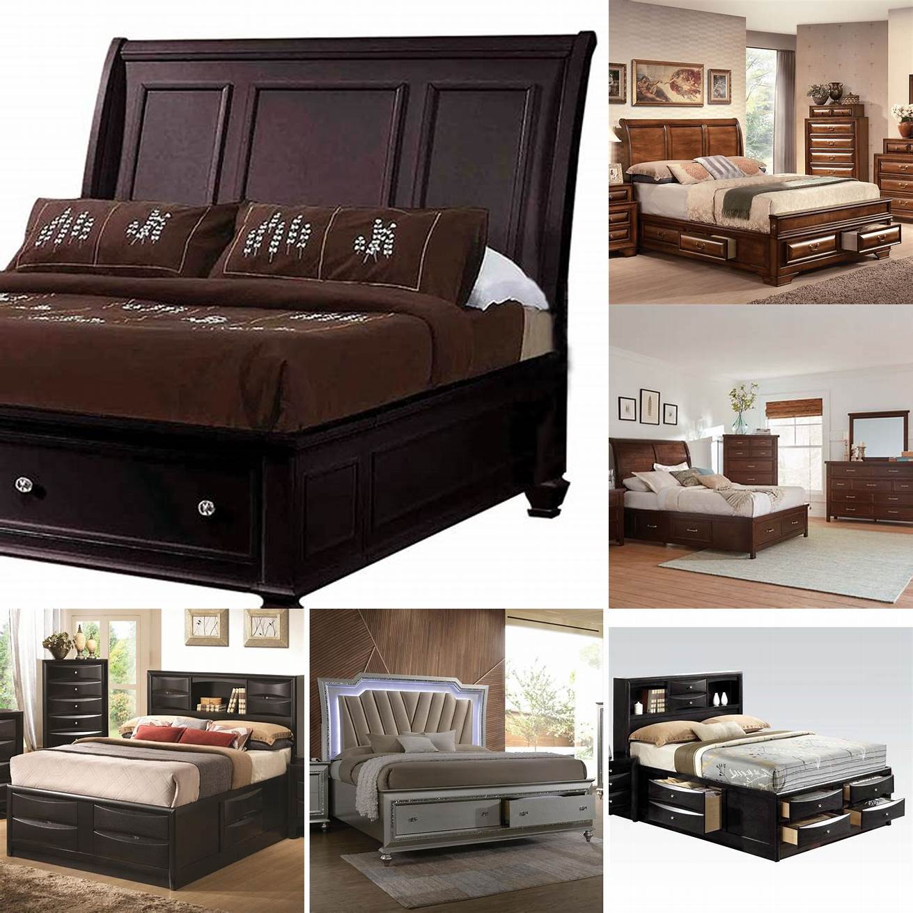 A practical Storage Eastern King Bed with built-in drawers