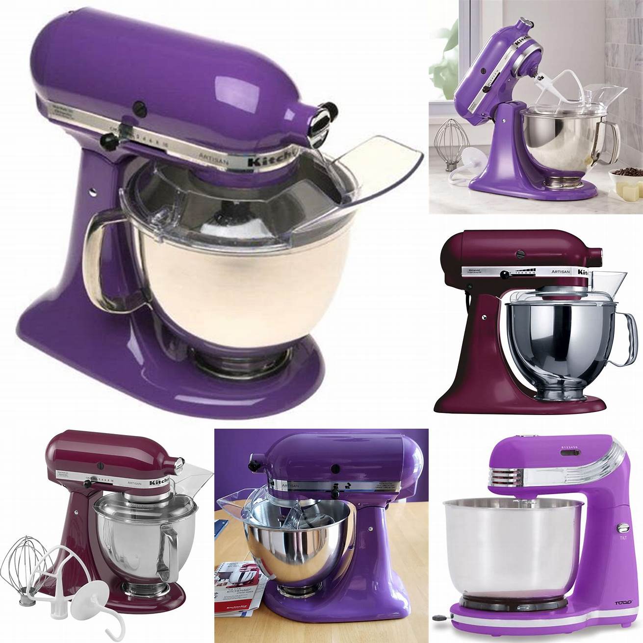 A purple stand mixer